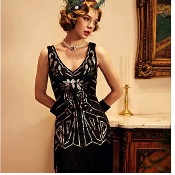 Babeyond Vintage flapper girl dress size L - Picture 1 of 8